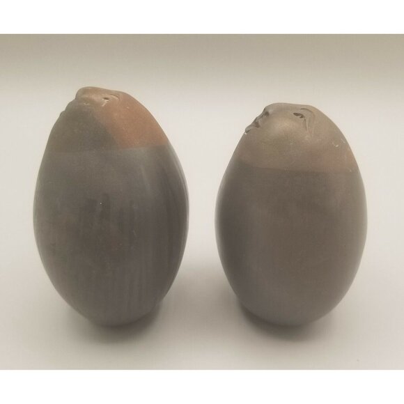 Deva Raku Spirit Ceremonial Rattles Pottery Pair Shakers Faces Nan Emmett - Picture 4 of 9